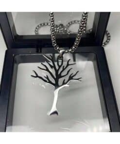 SHEIN Fashion Charm Tree Of Life Pendant Stainless Steel Necklace Boys Girls Accessories Party Jewelry