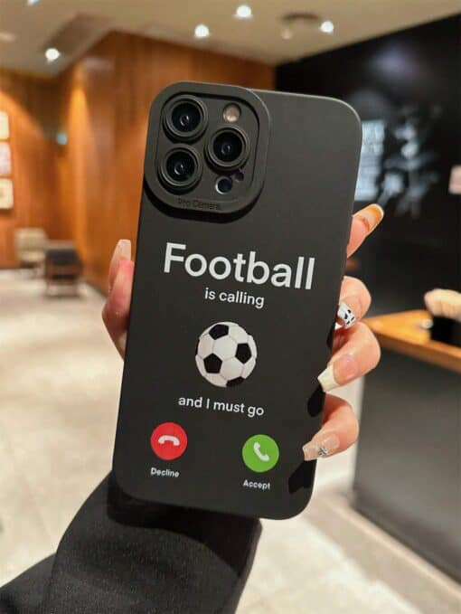 SHEIN Football 1pc Black And White Soccer Design Tpu Soft Edge Case
