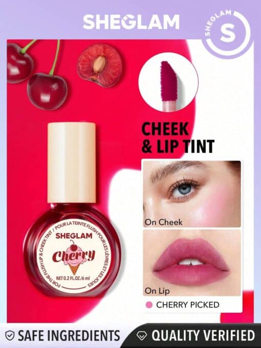 SHEGLAM For The Flush Lip & Cheek Tint-Cherry Picked Long-Lasting Matte Finish Lip Tint