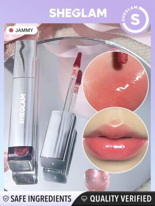 SHEGLAM Glaze Daze Lip Gloss-Jammy Shiny Tinted Lip Gloss High Gloss (Jammy)