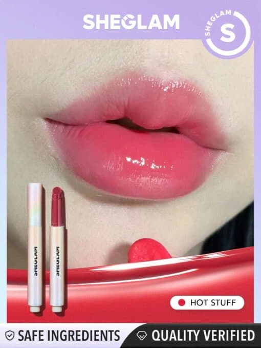 SHEGLAM Pout-Perfect Shine Lip Plumper-Hot Stuff Moisturizing Plumping Solid Lip Gloss(Hot Stuff)