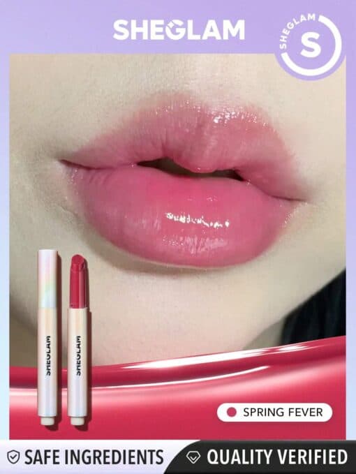 SHEGLAM Pout-Perfect Shine Lip Plumper-Hot Stuff Moisturizing Plumping Solid Lip Gloss(Spring Fever)