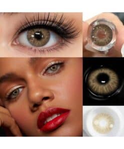 SHEIN 1 Pair Natural Color Cosmetic Contact Lenses, Brown/Blue Colored Eyelens With Lens Case