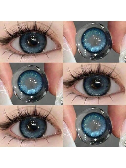 SHEIN 1 Pair Of Blue New Year Natural Soft Contact Lenses