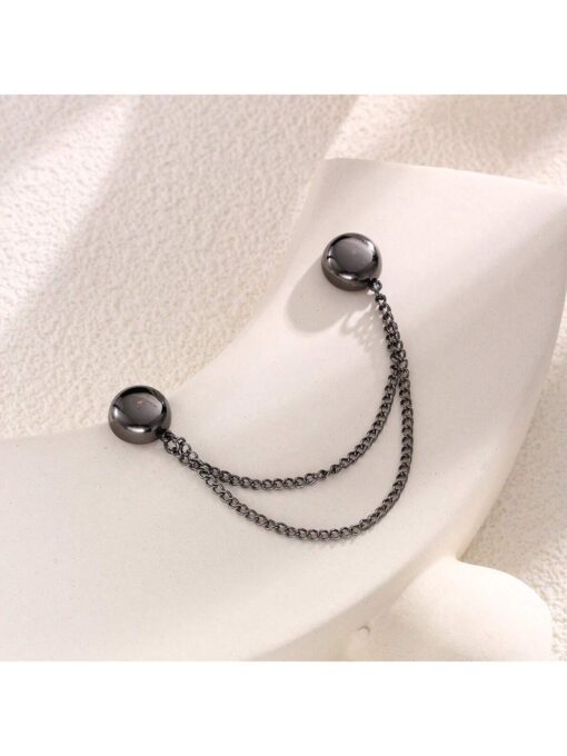 SHEIN 1pc Adjustable Magnetic Pant Clip And Cuff Clip - Alloy, Detachable Hem Clasps (space grey)