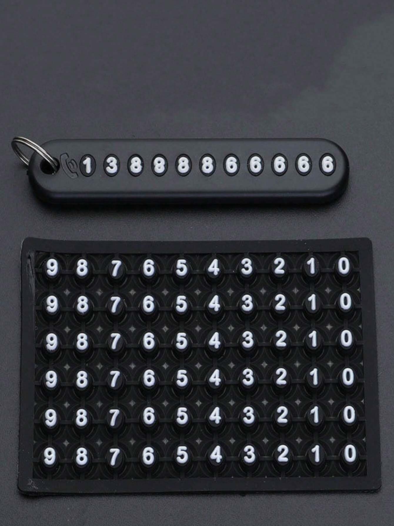 SHEIN 1pc Anti-Lost Car Keychain, Phone Number Card Keyring, Phone Number Plate - الصورة 2