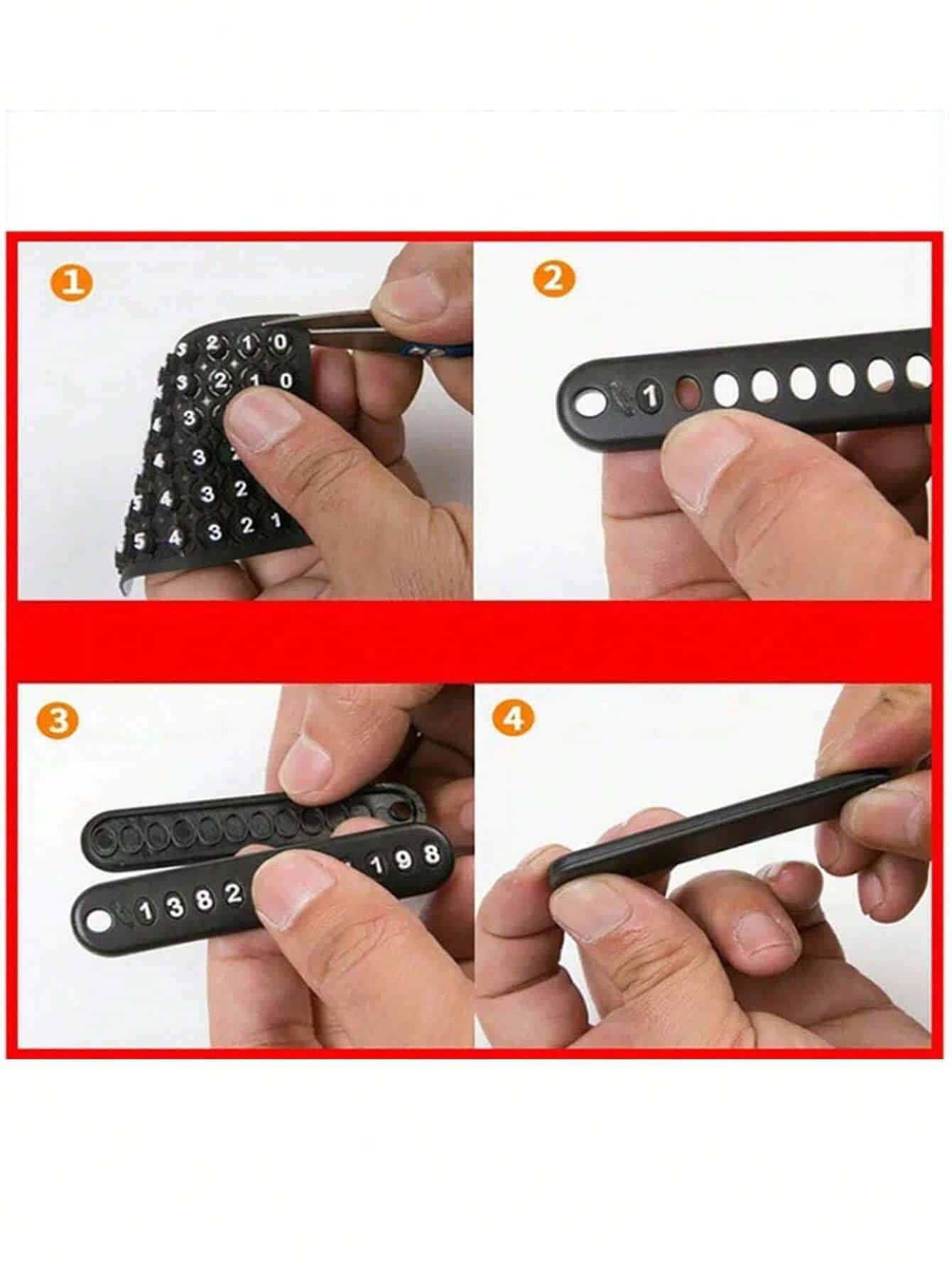 SHEIN 1pc Anti-Lost Car Keychain, Phone Number Card Keyring, Phone Number Plate - الصورة 3