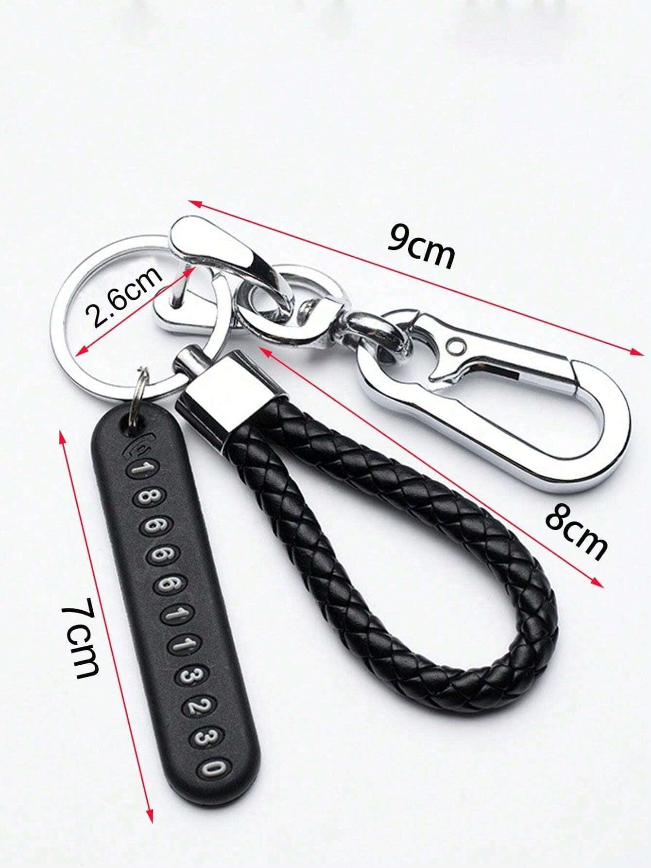 SHEIN 1pc Anti-Lost Car Keychain, Phone Number Card Keyring, Phone Number Plate - الصورة 4
