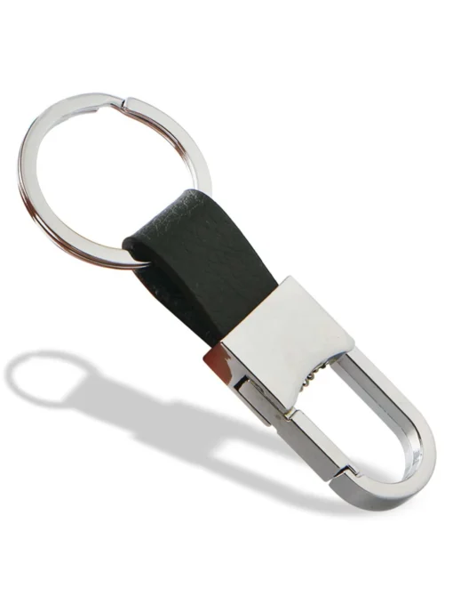 SHEIN 1pc Men's Metal And Leather Creative Car Keychain