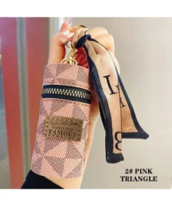 SHEIN 1pc Portable Coin Pouch & Car Keychain, Mini Fashionable Key Ring Casual (Pink )
