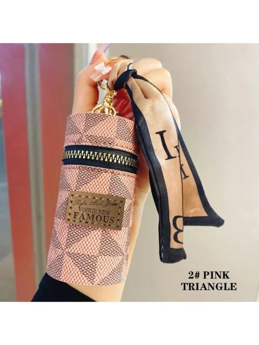 SHEIN 1pc Portable Coin Pouch & Car Keychain, Mini Fashionable Key Ring Casual (Pink )