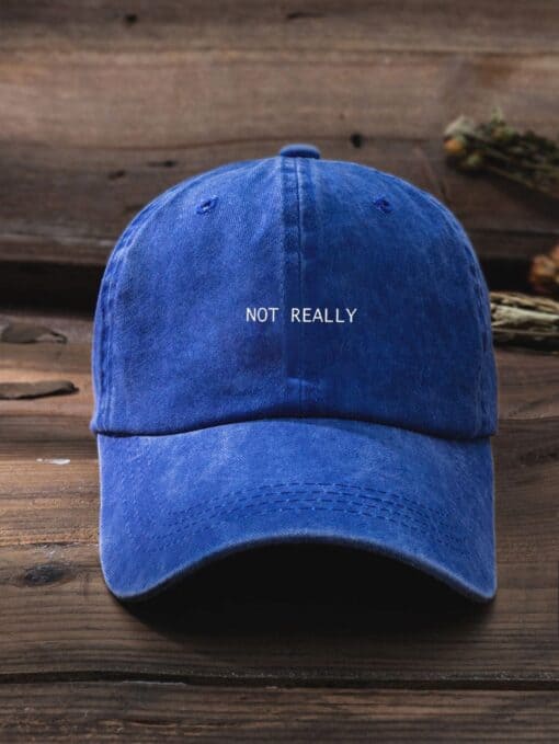 Shein 1pc Unisex Y2k Style Not Really Letter Printed Washed Baseball Cap