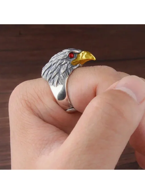 SHEIN 1pc Vintage Zinc Alloy Eagle Design Ring For Men For Daily Life