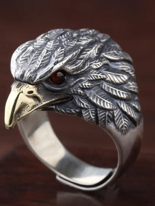 SHEIN 1pc Vintage Zinc Alloy Eagle Design Ring For Men For Daily Life