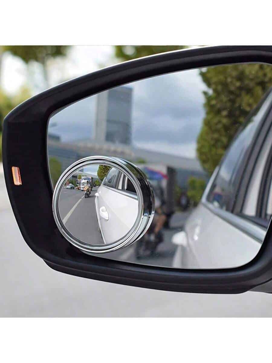 SHEIN 2pcs Small Round Mirror High-Definition Glass Car-Mounted Adjustable 360-Degree (Black) - الصورة 9