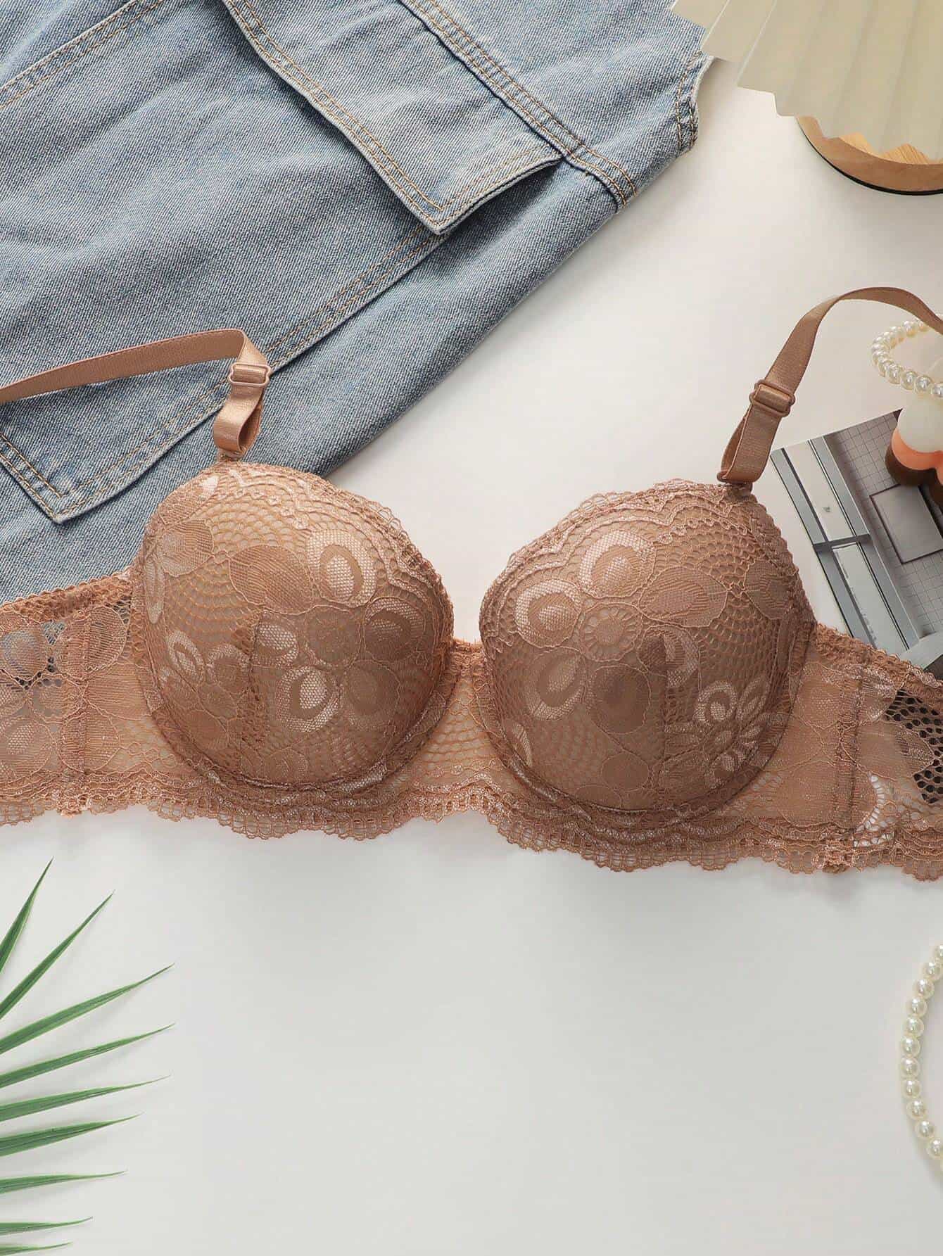 ⁦SHEIN 2pcs Women Lingerie Set (With Underwire, Triangle Panty)⁩ - الصورة ⁦6⁩