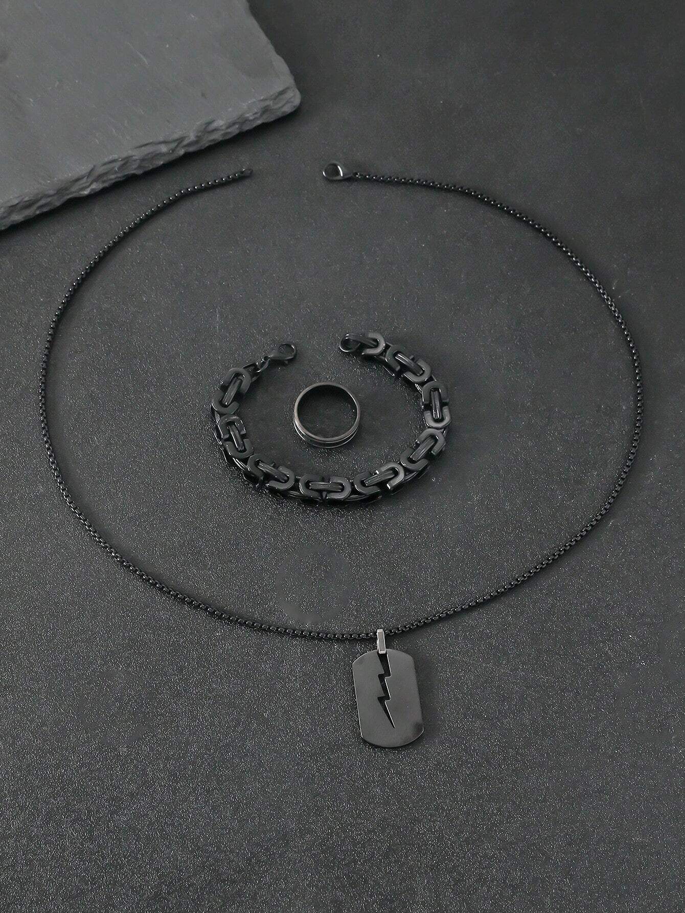 SHEIN 3pcs/Set Fashionable Colorful Men Jewelry Set - الصورة 3