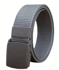 SHEIN 3pc Automatic Buckle Nylon Belts, Fashionable Men's Canvas Outdoor Belt (Grey)
