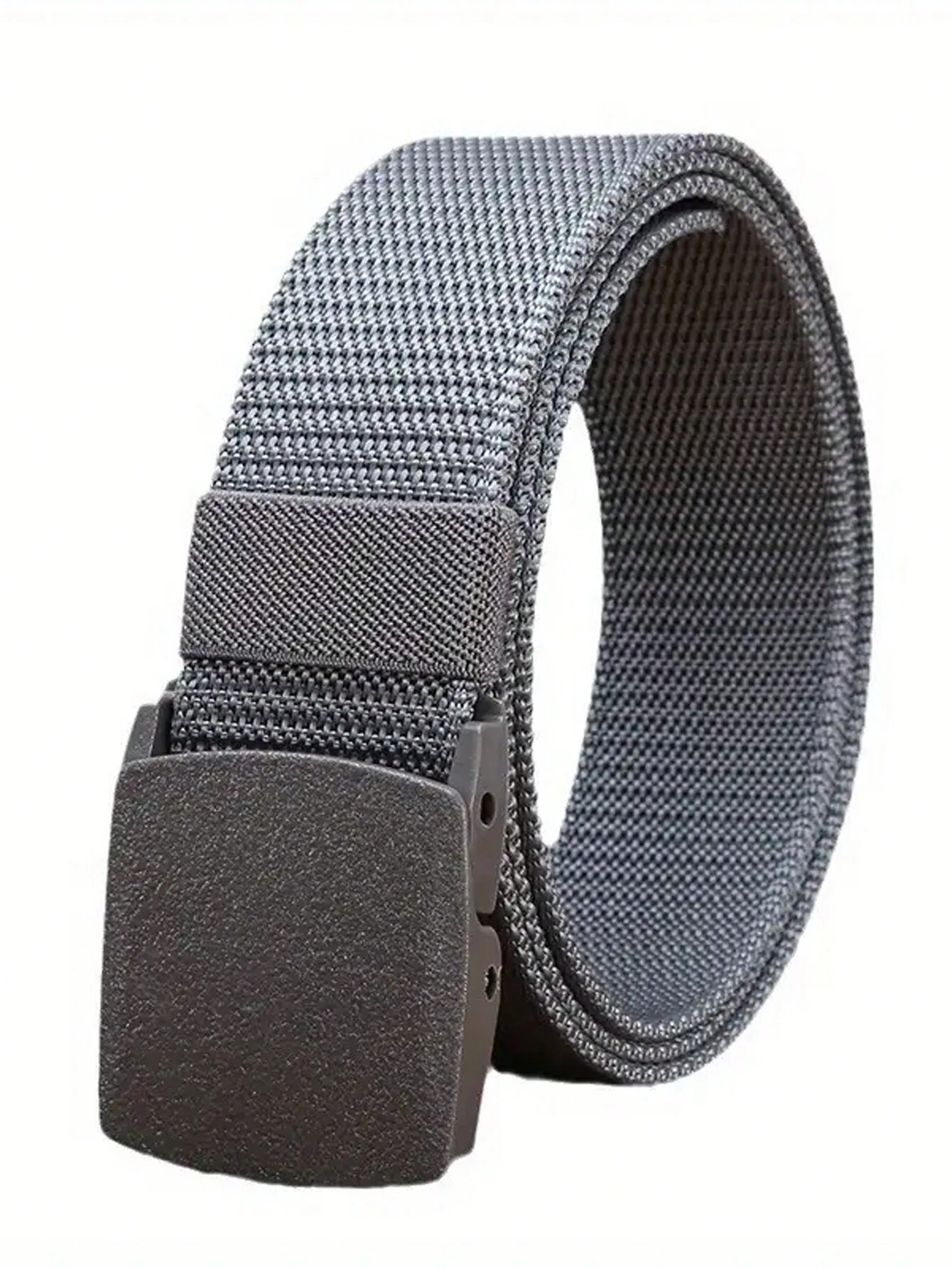 SHEIN 3pc Automatic Buckle Nylon Belts, Fashionable Men's Canvas Outdoor Belt (Grey)
