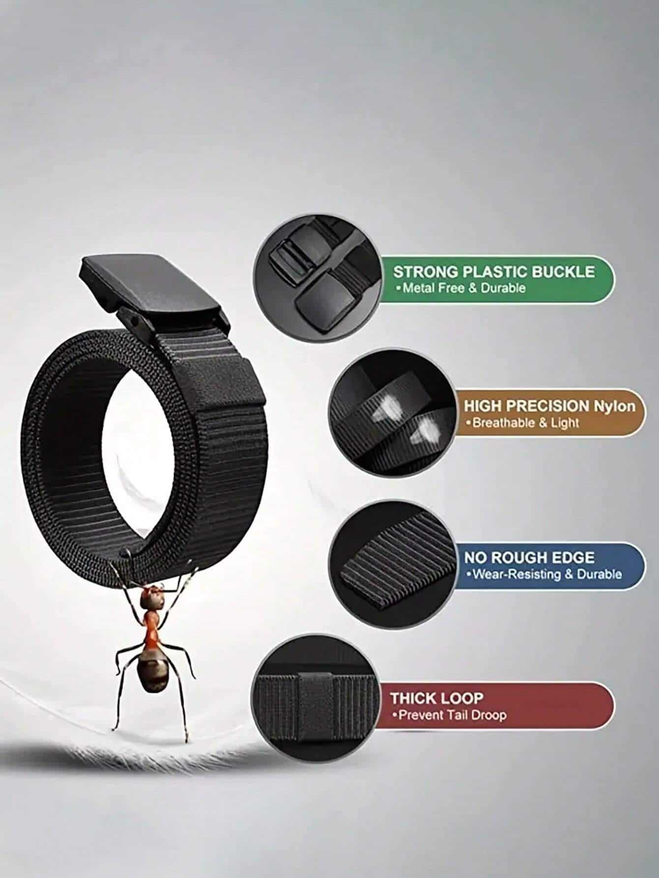 ⁦SHEIN 3pc Automatic Buckle Nylon Belts, Fashionable Men's Canvas Outdoor Belt (Grey)⁩ - الصورة ⁦2⁩