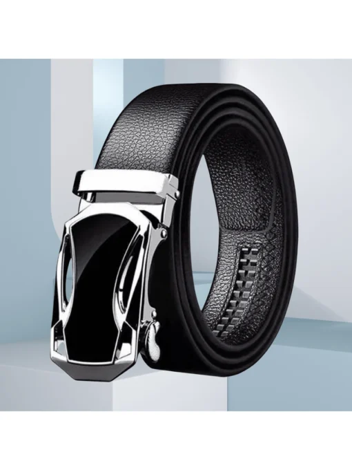 SHEIN Men's Automatic Buckle PU Leather Belt, Business Dress Belt, Ideal Gift Choice
