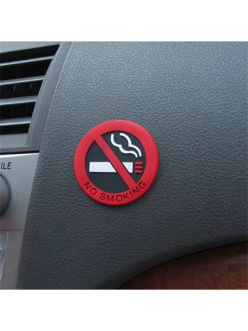 SHEIN No Smoking Car Stickers Styling Round Red Sign Vinyl Sticker