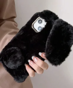 Alternative view of SHEIN Rabbit Ear Decor Plush PC Phone Case Kawaii