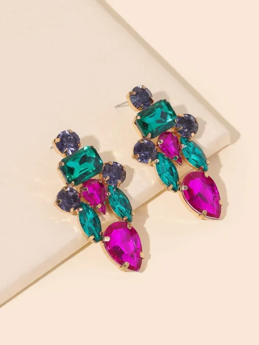 SHEIN Rhinestone Decor Earrings