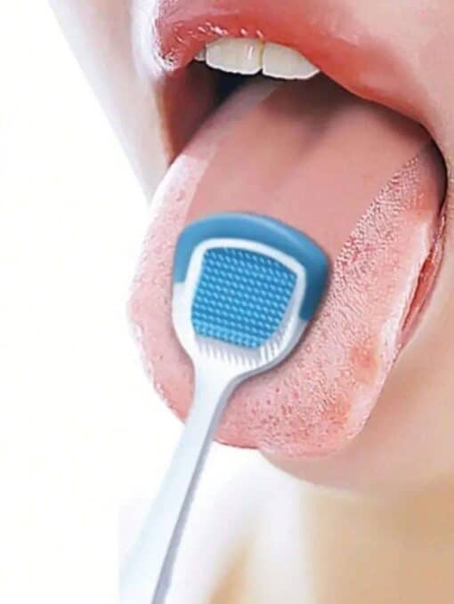 SHEIN 11pc Tongue Scraper, Reduces Oral Care Bad Breath(Blue)