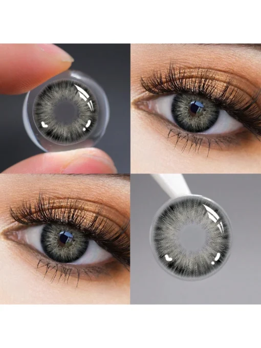 SHEIN 1 Pair Colored Contact Lenses, Brown, Gray, Cosmetic Colored Contact Lenses