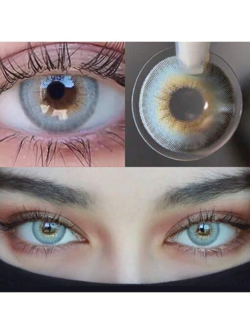 SHEIN 1 Pair Of Hokkaido Blue Colored Contact Lenses, Makeup Cosmetic Circle Lenses