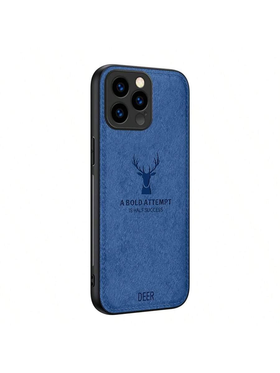 SHEIN 1pc Deer Antler Pattern Luxury Full Coverage Leather Shockproof Anti-Scratch Phone Case - الصورة 5