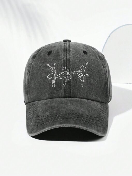 SHEIN 1pc Unisex Vintage Ballerina Girl Printed Baseball Cap, Fashion Versatile