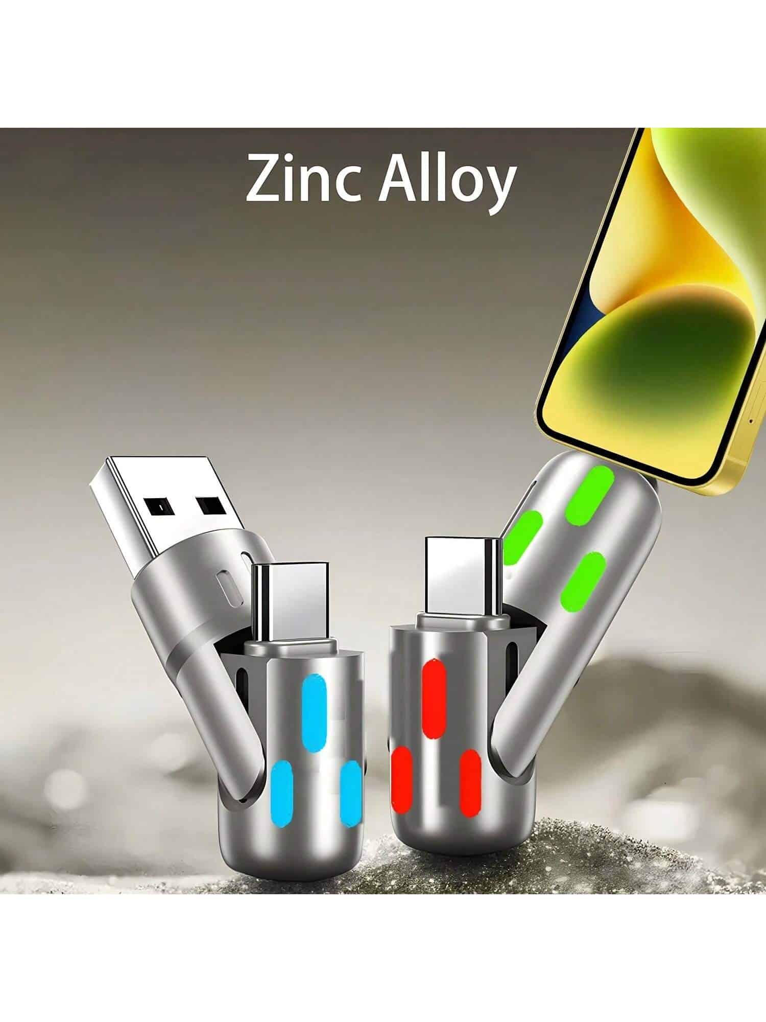 SHEIN 4-In-1 USB C Cable - Tangle-Free, 240W Fast Charging, Data Sync - الصورة 8