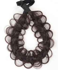 SHEIN Handmade Hair Braids Synthetic Wig Twist Headband (Dark Brown )