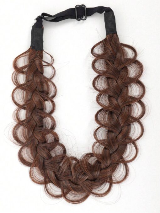 SHEIN Handmade Hair Braids Synthetic Wig Twist Headband (Light Brown )