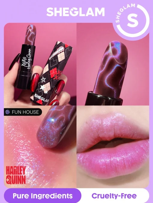 SHEIN Harley Quinn X SHEGLAM Thrill Seeker Color-Changing Lipstick-Funhouse
