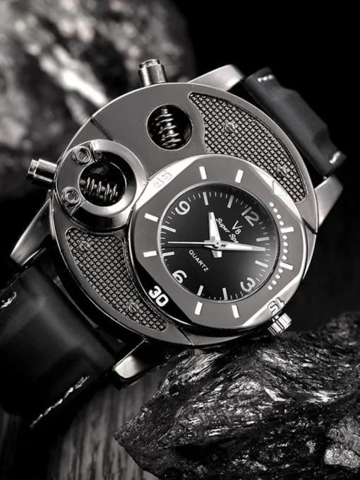 SHEIN Men Round Pointer Quartz Watch