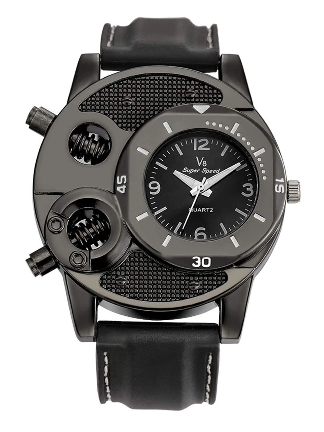 ⁦SHEIN Men Round Pointer Quartz Watch⁩ - الصورة ⁦3⁩