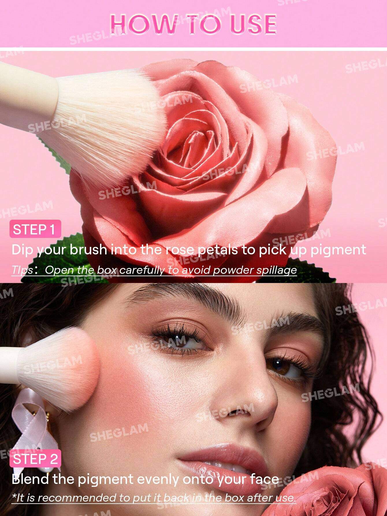 SHEGLAM Pink Ribbon Rose Blush Valentine'S Day Decor Love Gift Winter Y2K Makeup - الصورة 7