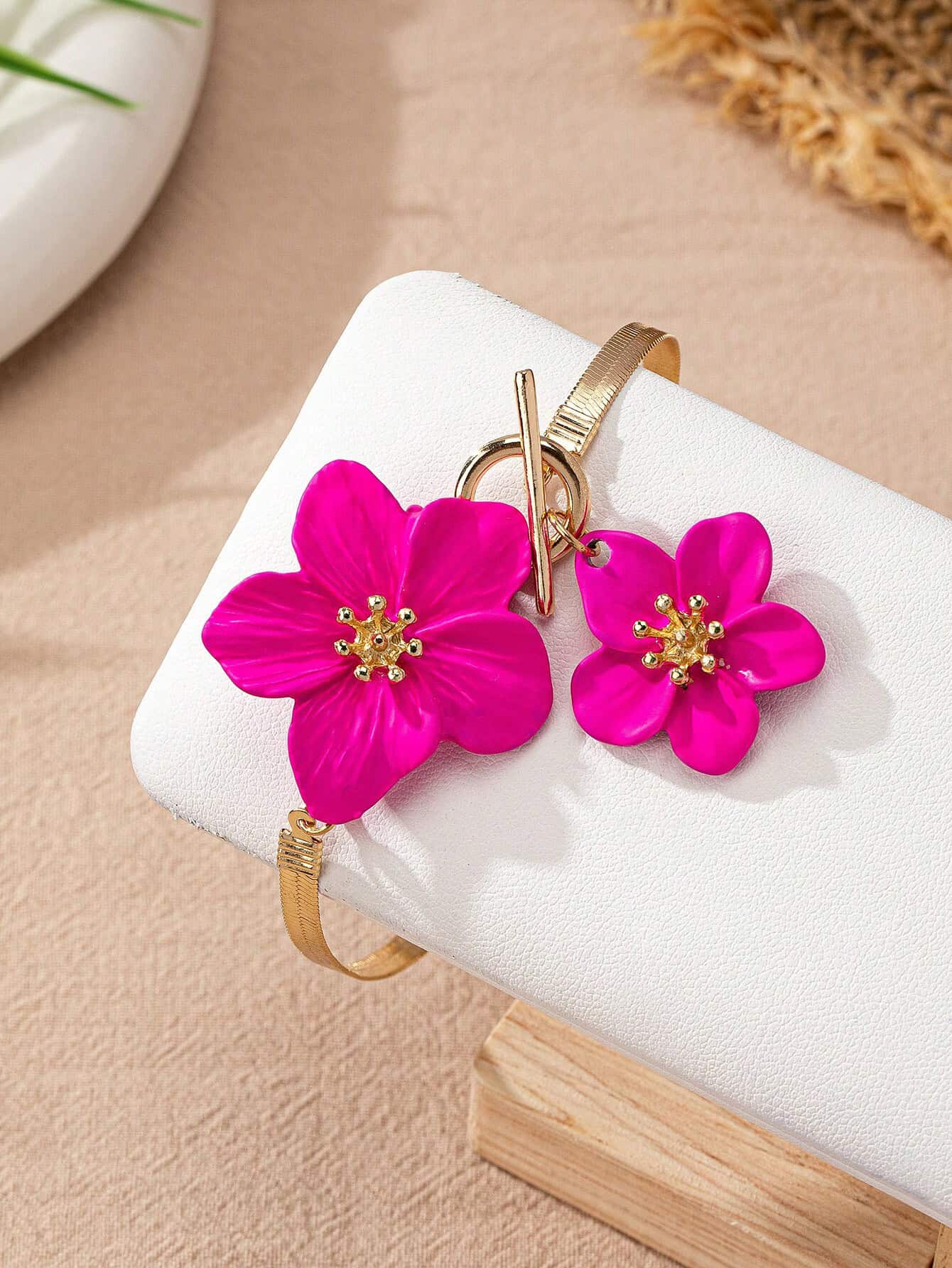 SHEIN 1pc Fashionable White Floral Spray Painting Elegant Simple Anklet For Women - الصورة 3