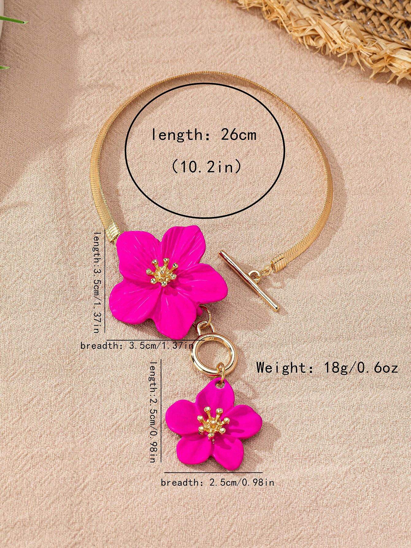 SHEIN 1pc Fashionable White Floral Spray Painting Elegant Simple Anklet For Women - الصورة 5