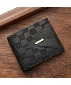 SHEIN 1pc Men's Short Wallet, Business Card Holder, Young Luxury Multi Slot Purse (BLACK)