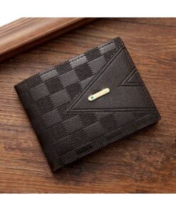 SHEIN 1pc Men's Short Wallet, Business Card Holder, Young Luxury Multi Slot Purse (Dark Brown)