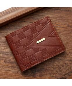 SHEIN 1pc Men's Short Wallet, Business Card Holder, Young Luxury Multi Slot Purse (Brown)