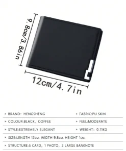 Alternative view of SHEIN 1pc New Minimalist Lightweight Short Wallet (Brown)