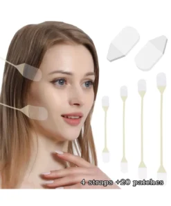 SHEIN 24pcs V-shaped Face Lifting Tape + 4 Bands + 20 Patches, Transparent Skin-colored Invisible Lifting Band