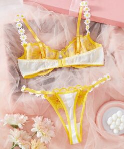 Alternative view of SHEIN 2pcs Embroidery Lace Trim Women Lingerie Set