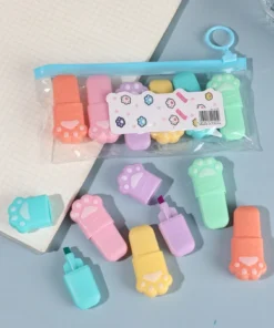 Alternative view of SHEIN 6pcs/Set Sweet Cone ,Ice Cream, Cat Claw Highlighter Pen Mini Fluorescent Pen