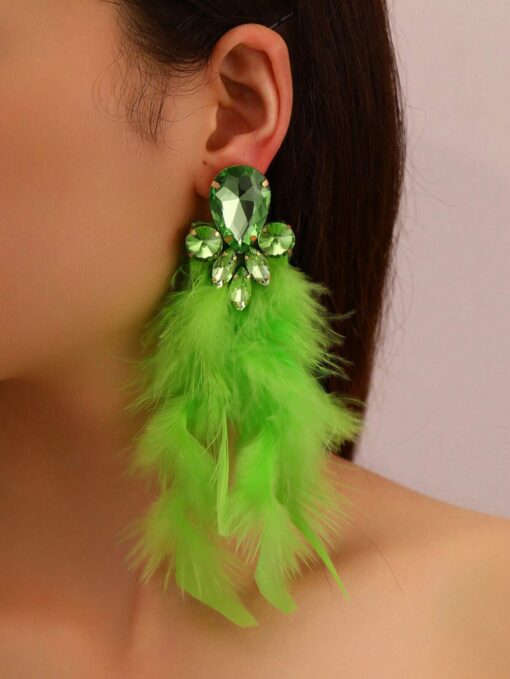 SHEIN NAIZHU 1 Pair Stylish Oversized Feather